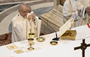 Pope Leo XIV celebrates Mass for the Jubilee of Sport on June 15, 2025, in St. Peter’s Basilica at the Vatican. Credit: Vatican Media
