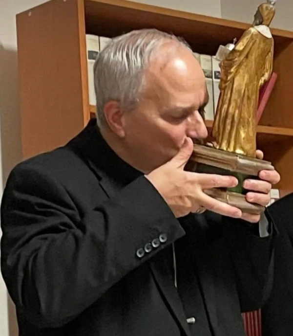 Cardinal Robert Francis Prevost, a few months before being elected Pope Leo XIV, visits the Maronite Institute in Rome. Credit: Maronite Parish of Rome - Saint Maron