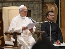 Pope Leo XIV addresses members of the Reunion of Aid Agencies for the Oriental Churches (ROACO by its Italian acronym) — the operational arm of the Holy See that provides assistance to the Eastern Churches — on June 26, 2025, at the Vatican.