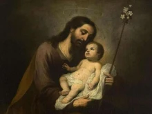 A detail from “Joseph with the Child and the Flowering Rod” by Alonso Miguel de Tovar (1678–1752).