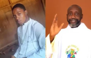 Andrew Peter (left), a seminarian, and Father Philip Ekweli (right) were abducted March 3, 2025, from a parish rectory in Nigeria’s Docese of Auchi. Andrew Peter was murdred, though Ekweli was released and is receiving medical attention. Credit: Catholic Diocese of Auchi