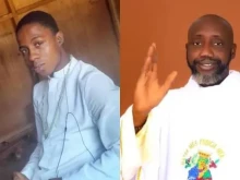Andrew Peter (left), a seminarian, and Father Philip Ekweli (right) were abducted March 3, 2025, from a parish rectory in Nigeria’s Docese of Auchi. Andrew Peter was murdred, though Ekweli was released and is receiving medical attention.
