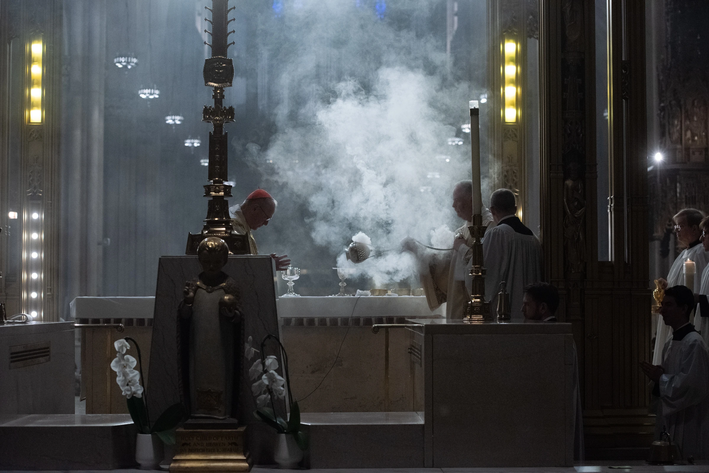 Cardinal Timothy Dolan stands at the altar during Mass at St. Patrick's Cathedral in New York City on May 26, 2024.?w=200&h=150