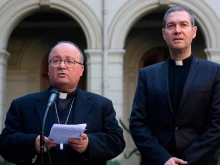 Archbishop Charles Scicluna (left) and Monsignor Jordi Bertomeu (right).