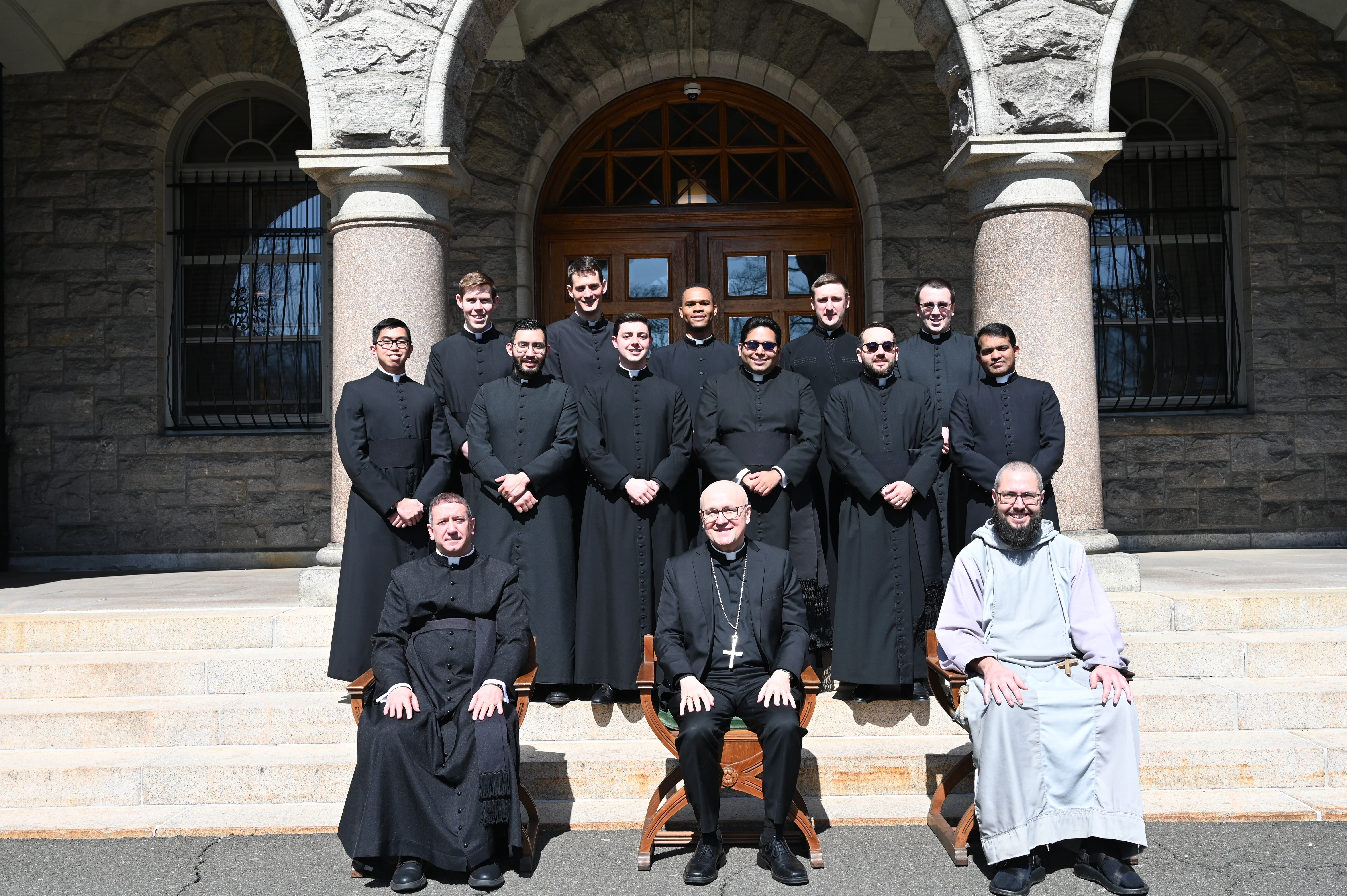 This year’s class of ordinandi at St. Joseph’s Seminary in Yonkers. Bishop Joseph Massa is seated in the center.?w=200&h=150