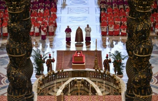 Pope Francis's body lies in state at St. Peter's Basilica on Wednesday, April 23, 2025 Credit: Vatican Media