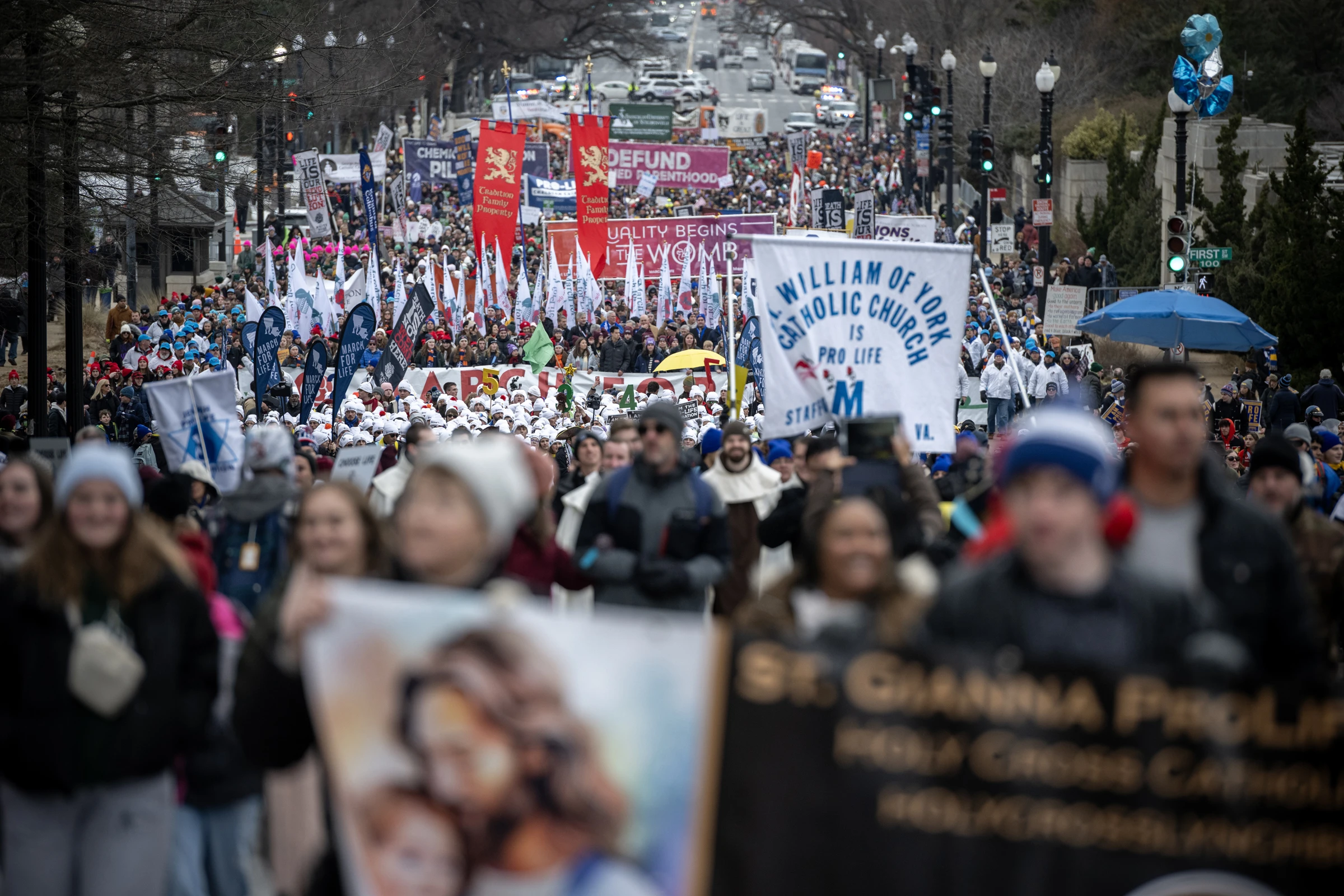 Tens of thousands of pro-life advocates march through the streets of Washington, D.C., during the 52nd annual March for Life on Jan. 24, 2025.?w=200&h=150