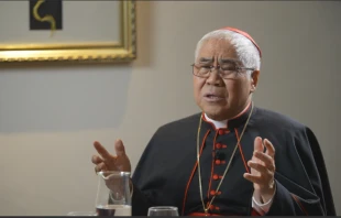 Cardinal William Goh speaks during an interview with EWTN News on April 19, 2024, in Singapore. Credit: Sean Boyce/EWTN News