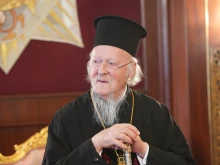 Ecumenical Patriarch Bartholomew I of Constantinople during an audience at the Patriarchal headquarters in Istanbul with the German Association of the Holy Land, March 12, 2025.