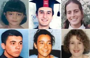 Top row from left to right: Niña Ruiz Abad, Marcelo Henrique Câmara, Sister Cecilia María de la Santa Faz. Bottom row from left to right: Víctor Manuel Schiavoni, Chiara Badano, Rebeca Rocamora. Credit: Courtesy of the Catholic Bishops Conference of the Philippines, Archdiocese of Florianópolis (Brazil), Archdiocese of Santa Fe de la Vera Cruz, Custodian Movies, Fondazione Chiara Badano and the Archdiocese of Paraná