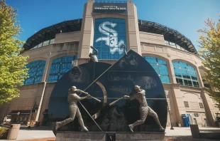 The outside of Guaranteed Rate Field, where the Chicago White Sox baseball team plays. Credit: Spirit Juice Studios