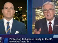 Texas Lt. Gov. Dan Patrick, chair of the United States’ recently created Religious Liberty Commission, talks with Raymond Arroyo on “The World Over” on June 19, 2025.