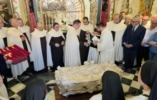 The case containing the body of St.Teresa of Ávila after an extraordinary public exposition in 2025. Credit: Photo courtesy of Discalced Carmelites Iberian Province