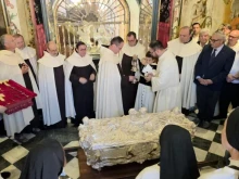 The case containing the body of St.Teresa of Ávila after an extraordinary public exposition in 2025.
