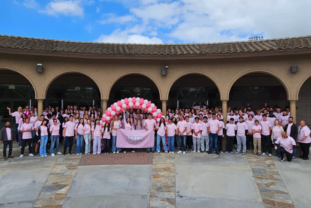 Students pose after being called to “Petra House” at JSerra Catholic High School in Orange County, California, April 28, 2025.?w=200&h=150