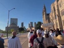 The faithful march in the Drexel Route of the National Eucharistic Pilgrimage, Tulsa, Friday, May 30, 2025.