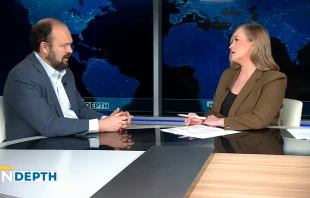 New York Times columnist Ross Douthat speaks to “EWTN News in Depth” anchor Catherine Hadro on Friday, June 6, 2025. Credit: “EWTN News in Depth”