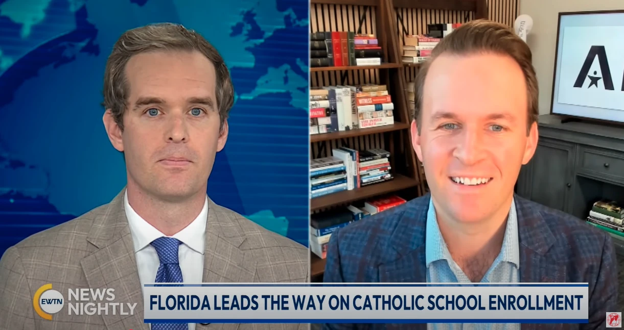 Tommy Schultz, CEO of the American Federation for Children (right), speaks to “EWTN News Nightly” anchor Mark Irons on Friday, June 6, 2025.?w=200&h=150
