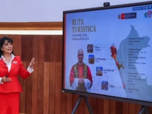 Peru’s Minister of Foreign Trade and Tourism Desilú León explains the route for “Paths of Pope Leo XIV,” which will cover four regions in the country: Lambayeque, Piura, La Libertad, and Callao, key locations in the pastoral life of Pope Leo XIV.