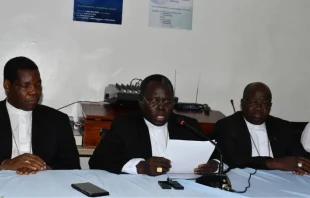 The president of the Sudan Catholic Bishops’ Conference (SCBC), Cardinal Stephen Ameyu Mulla, reads a message from SCBC members on June 29, 2024. Credit: Catholic Radio Network (CRN)