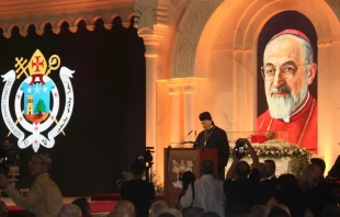 A large crowd gathered for the ceremony welcoming Patriarch Gregory Peter XV Agagianian's remains to Beirut's Martyrs' Square on Thursday, Sept 12, 2024. Credit: Romy Haber/ACI Mena